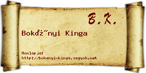Bokányi Kinga névjegykártya